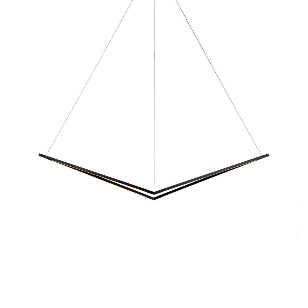 Z-Bar Pendant Medium Bird, Soft Warm, Matte Black, 49" x 15" x 9.3"